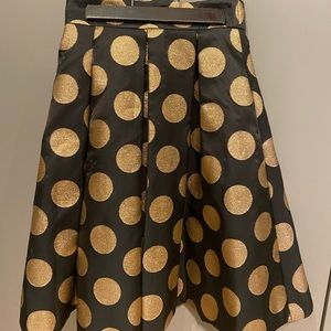 Metallic polka dot skirt
